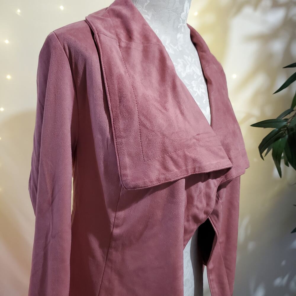 Romeo + Juliet NWT Butterfly Stretch Waterfall Ultra Suede Jacket M Vintage Rose - Picture 4 of 9